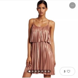 Halston Heritage Pleated Cocktail Dress